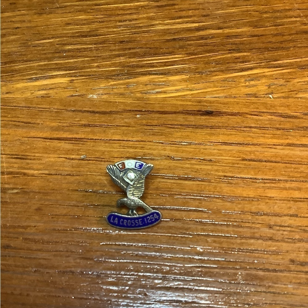 Vintage Sterling Pin Fraternal  Order of Eagles La Crosse 1254